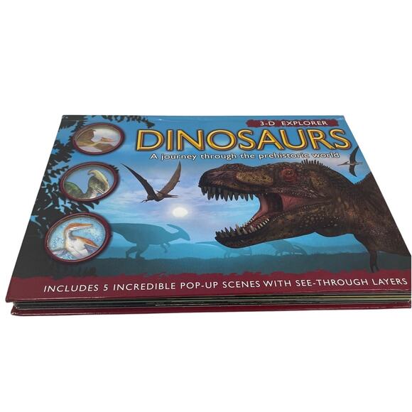 2010 3-D Explorer Children's Dinosaurs Prehistoric World Pop Up Hardback Book - Picture 1 of 4